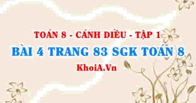 Bài 4 trang 83 SGK Toán 8 tập 1 Cánh Diều